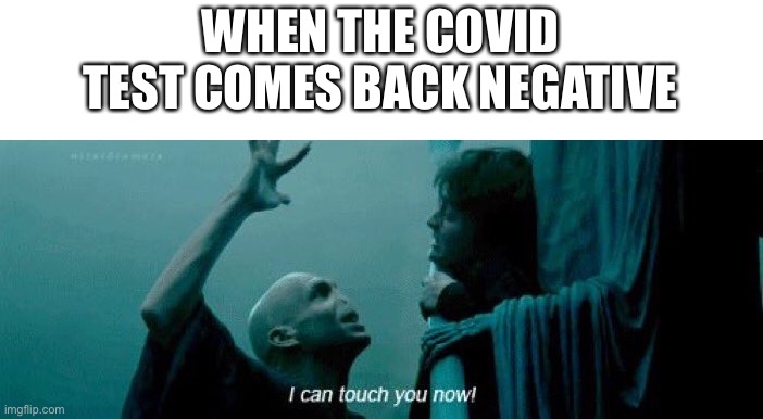  WHEN THE COVID TEST COMES BACK NEGATIVE | image tagged in covid-19,harry potter,voldemort | made w/ Imgflip meme maker