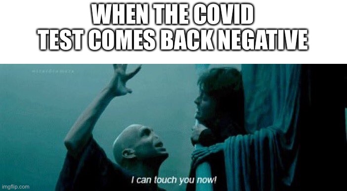 WHEN THE COVID TEST COMES BACK NEGATIVE | image tagged in covid-19,harry potter,voldemort | made w/ Imgflip meme maker