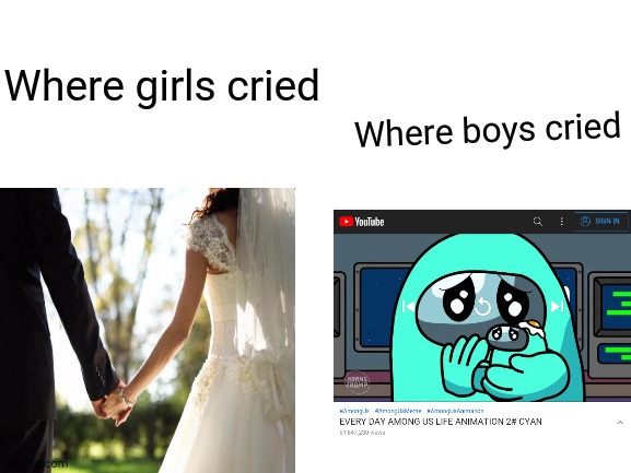 Helo me im sad | Where girls cried; Where boys cried | image tagged in among us,memes | made w/ Imgflip meme maker