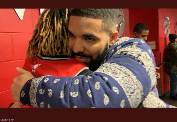 Drake hugs Guerrero | image tagged in drake hugs guerrero | made w/ Imgflip meme maker