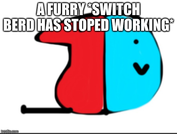 berd switch | A FURRY *SWITCH BERD HAS STOPED WORKING* | image tagged in berd switch | made w/ Imgflip meme maker
