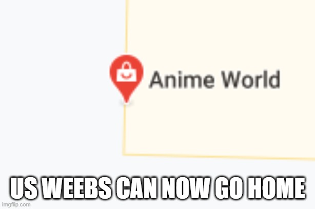 anime world | US WEEBS CAN NOW GO HOME | image tagged in anime | made w/ Imgflip meme maker