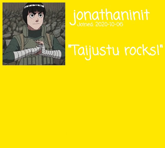 jonathaninit announcement template but its Rock Lee Blank Meme Template