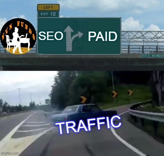TRAFFIC | SEO; PAID; TRAFFIC | image tagged in blog,traffic,paid,social media,promotion | made w/ Imgflip meme maker