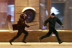 man runing from cop Blank Meme Template