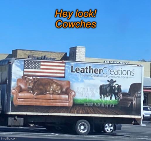 Sofa R From Funny | Hey look!
Cowches | image tagged in funny memes,dad jokes,eyeroll | made w/ Imgflip meme maker