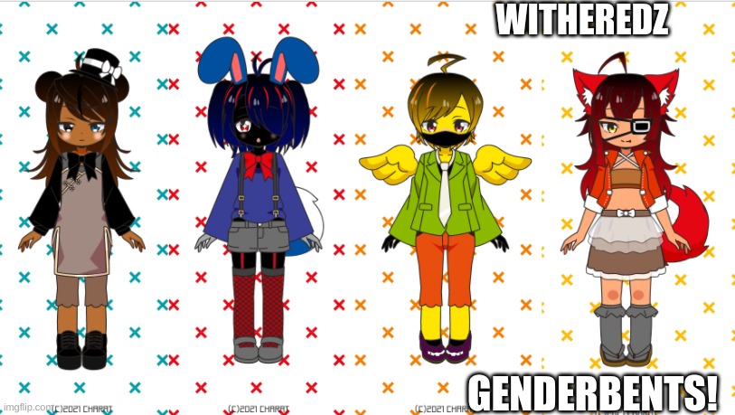 Withered's Genderbents! | WITHEREDZ; GENDERBENTS! | image tagged in anime,what,i have no idea | made w/ Imgflip meme maker