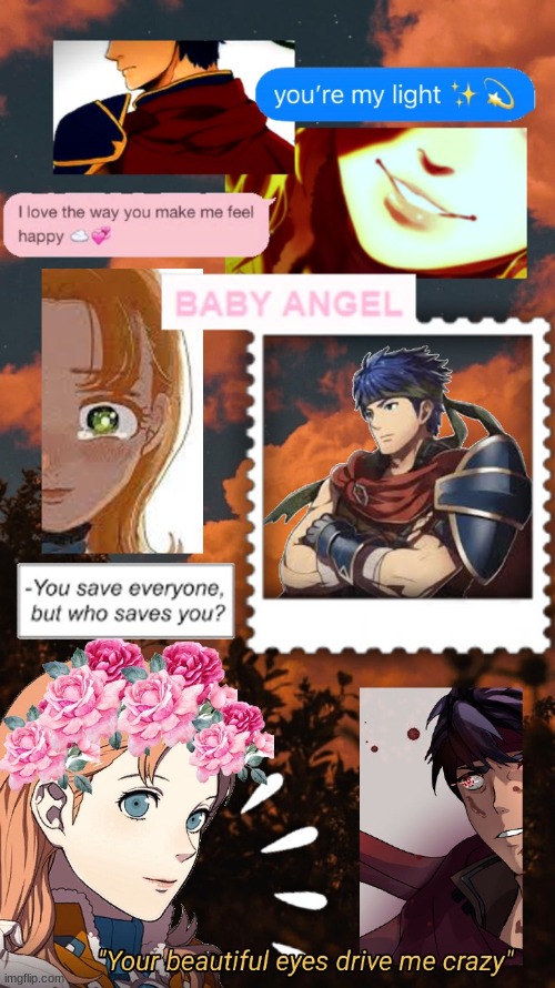 Low Quality aesthetic duo of Ikenette because my simp ass can't deal with just simping alone. | image tagged in ike,annette,fire emblem,aesthetic | made w/ Imgflip meme maker