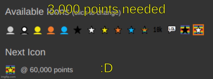 3,000 points needed; :D | image tagged in imgflip points | made w/ Imgflip meme maker