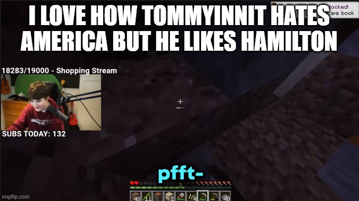 thats just stupid | I LOVE HOW TOMMYINNIT HATES AMERICA BUT HE LIKES HAMILTON | image tagged in pfft | made w/ Imgflip meme maker