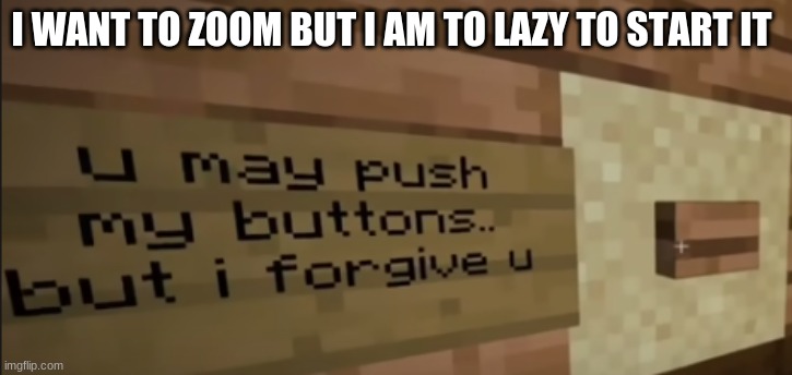 I WANT TO ZOOM BUT I AM TO LAZY TO START IT | made w/ Imgflip meme maker