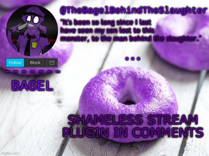 e | ... SHAMELESS STREAM PLUGIN IN COMMENTS | image tagged in announcement thingy new | made w/ Imgflip meme maker