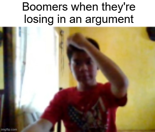 Boomers when they're losing in an argument | image tagged in ok boomer | made w/ Imgflip meme maker