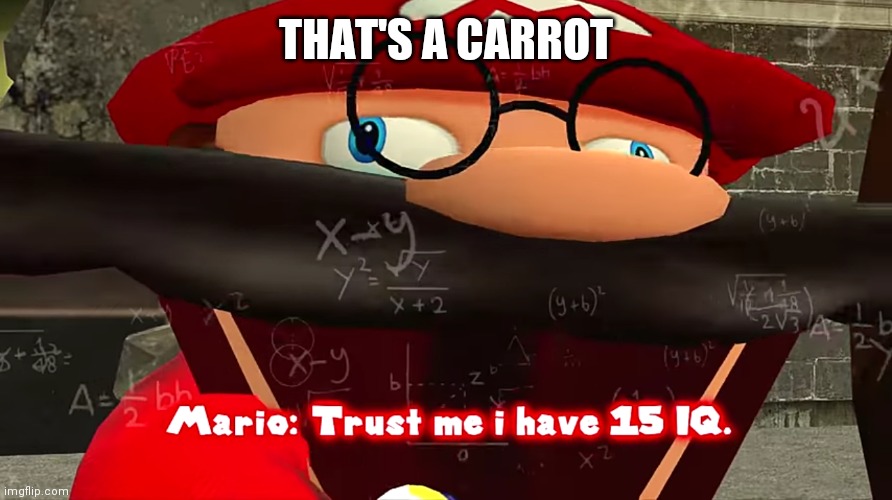 Trust me I have 15 IQ | THAT'S A CARROT | image tagged in trust me i have 15 iq | made w/ Imgflip meme maker