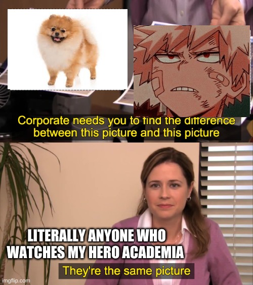 credz to thatawkward_bean (im not copying) | LITERALLY ANYONE WHO WATCHES MY HERO ACADEMIA | image tagged in there the same picture | made w/ Imgflip meme maker