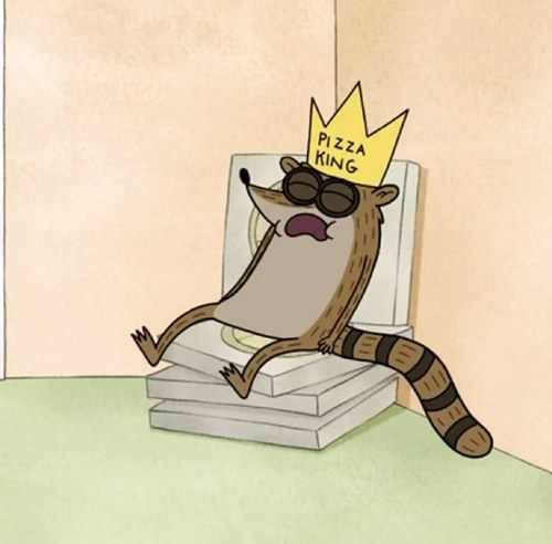 High Quality Regular Show Rigby Pizza King Blank Meme Template