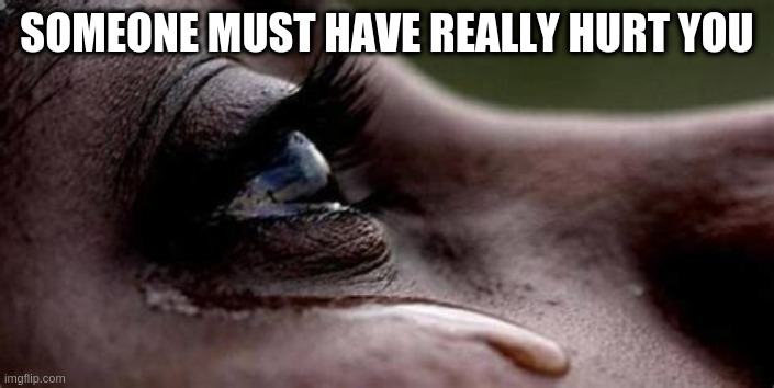 Republican tears | SOMEONE MUST HAVE REALLY HURT YOU | image tagged in republican tears | made w/ Imgflip meme maker