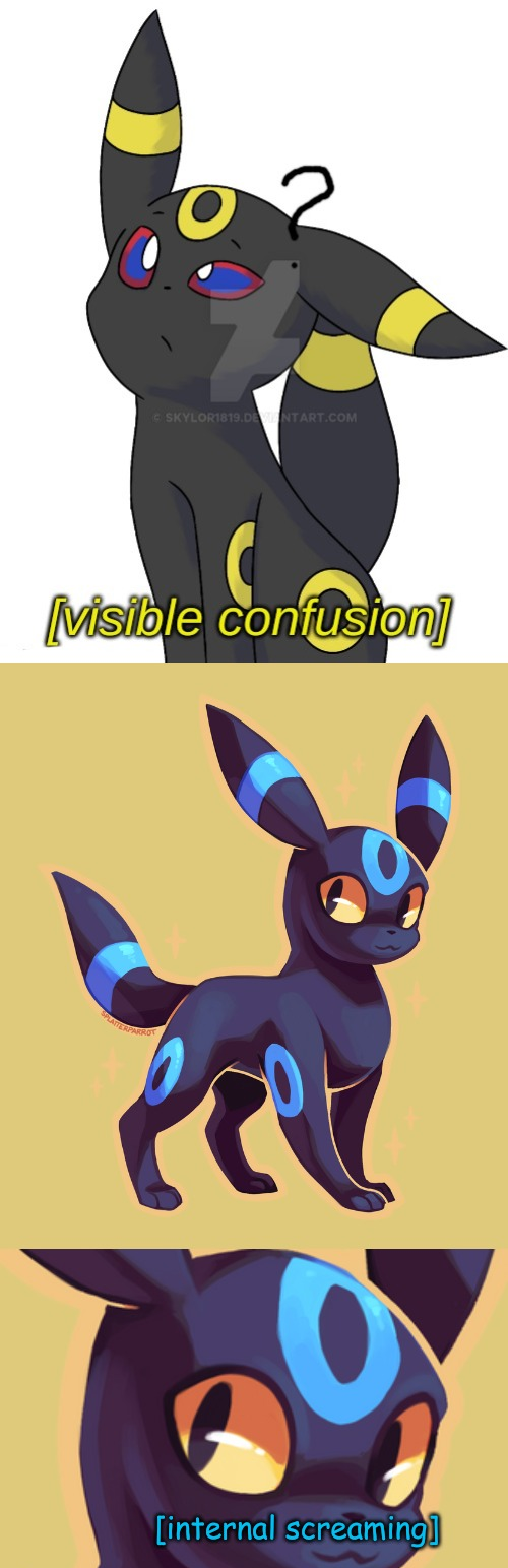 Umbreon visible confusion and internal screaming Blank Meme Template