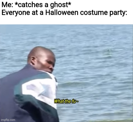 What the fu- |  Me: *catches a ghost*
Everyone at a Halloween costume party: | image tagged in what the fu-,halloween,memes,ghost | made w/ Imgflip meme maker