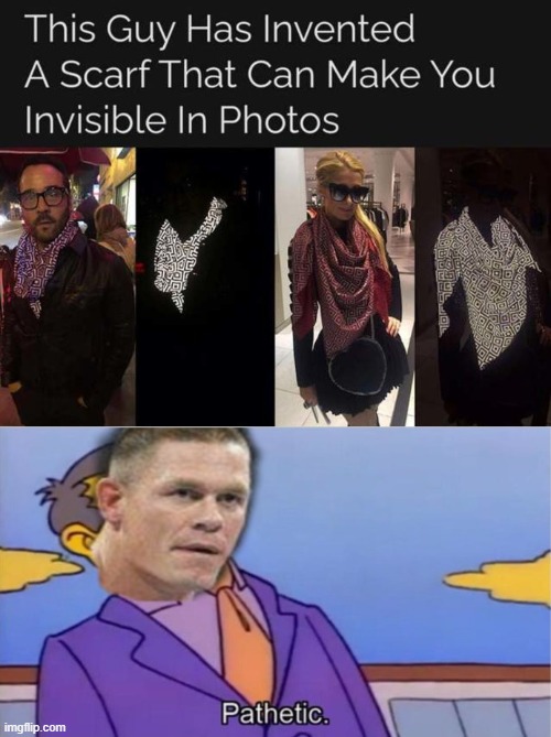 Pathetic | image tagged in pathetic,skinner pathetic,john cena,invisible,invisibility | made w/ Imgflip meme maker
