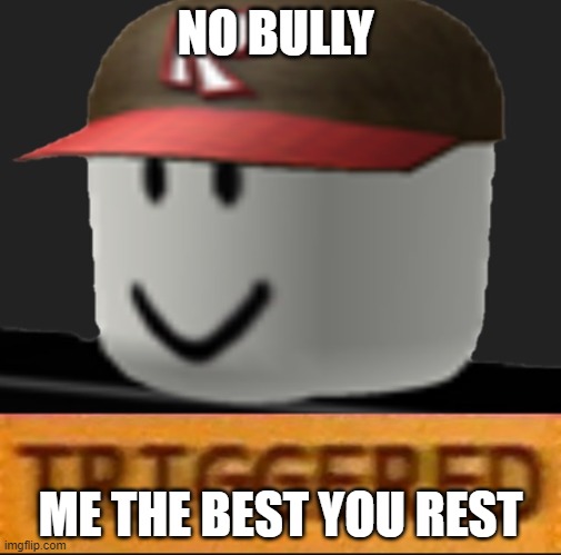 rap battles |  NO BULLY; ME THE BEST YOU REST | image tagged in roblox triggered | made w/ Imgflip meme maker