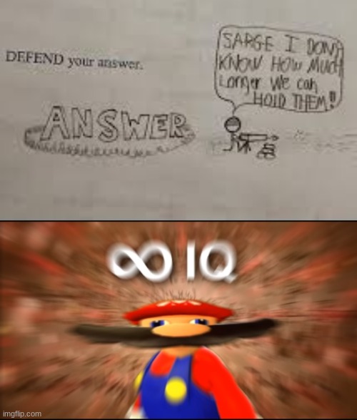 srmt sargent | image tagged in infinity iq mario | made w/ Imgflip meme maker