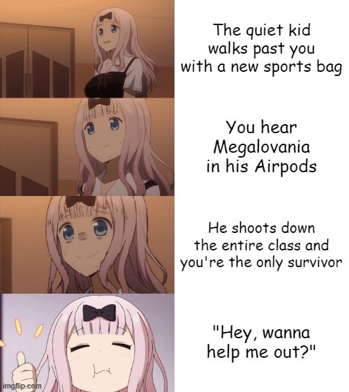 I read the rules and this is on-topic, so I resubmitted it | image tagged in stressed out,chika template,school shooting | made w/ Imgflip meme maker