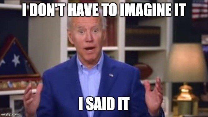 Joe Biden You Ain't Black | I DON'T HAVE TO IMAGINE IT I SAID IT | image tagged in joe biden you ain't black | made w/ Imgflip meme maker