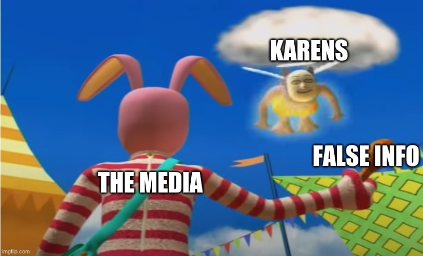 IKR?? | KARENS; FALSE INFO; THE MEDIA | image tagged in ultimate chicken wings | made w/ Imgflip meme maker