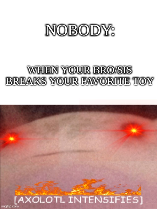 When your are trying to keep your cool but its hard | NOBODY:; WHEN YOUR BRO/SIS BREAKS YOUR FAVORITE TOY | image tagged in kids toys,mad | made w/ Imgflip meme maker
