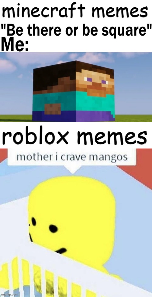 roblox amirite | minecraft memes; roblox memes | image tagged in roblox meme,minecraft memes | made w/ Imgflip meme maker