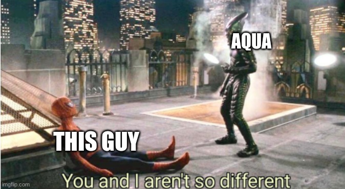 you and i aren't so different | AQUA THIS GUY | image tagged in you and i aren't so different | made w/ Imgflip meme maker