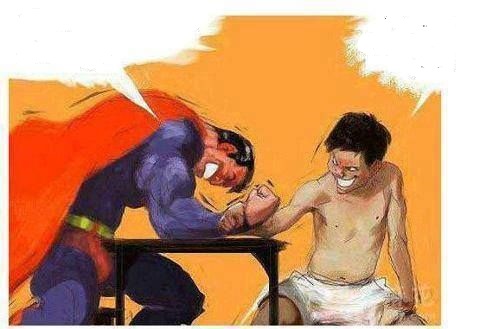 superman arm wrestling Blank Meme Template