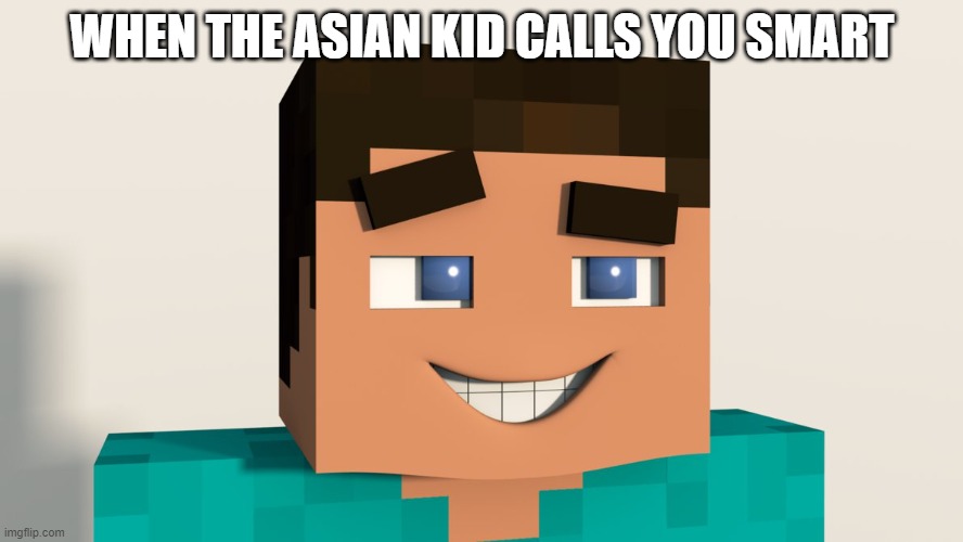 Steve (Minecraft) | WHEN THE ASIAN KID CALLS YOU SMART | image tagged in steve minecraft | made w/ Imgflip meme maker