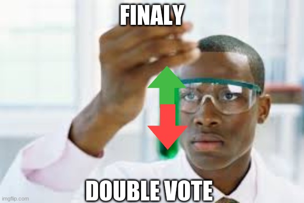 boed | FINALLY; DOUBLE VOTE | image tagged in finally | made w/ Imgflip meme maker