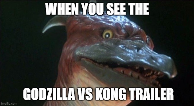 When you see the Trailer | WHEN YOU SEE THE; GODZILLA VS KONG TRAILER | image tagged in rodan,godzilla vs kong,suprised | made w/ Imgflip meme maker