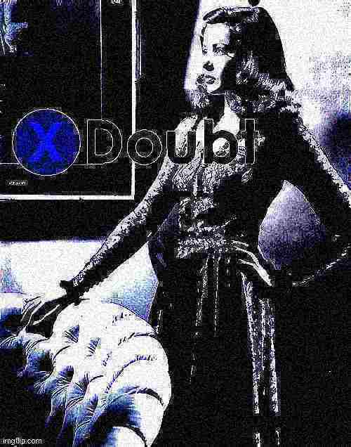 X Doubt Gene Tierney deep-fried 2 Blank Meme Template