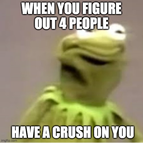 Deep Inhales (True Story) | WHEN YOU FIGURE OUT 4 PEOPLE; HAVE A CRUSH ON YOU | image tagged in kermit the frog cringing,guess i'll die | made w/ Imgflip meme maker