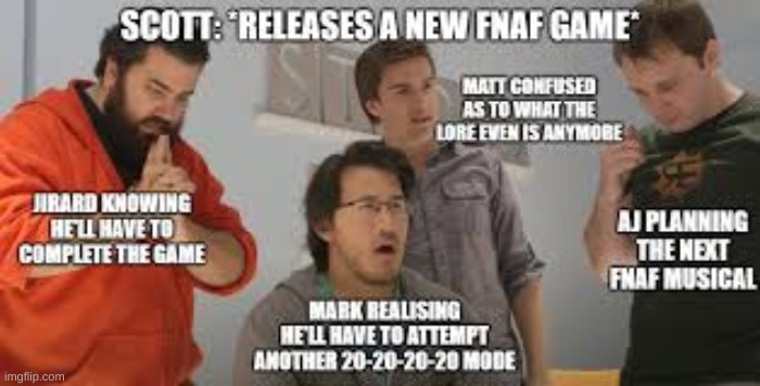 sorry if you cant read | image tagged in fnaf,markipier,game theory,matpat | made w/ Imgflip meme maker