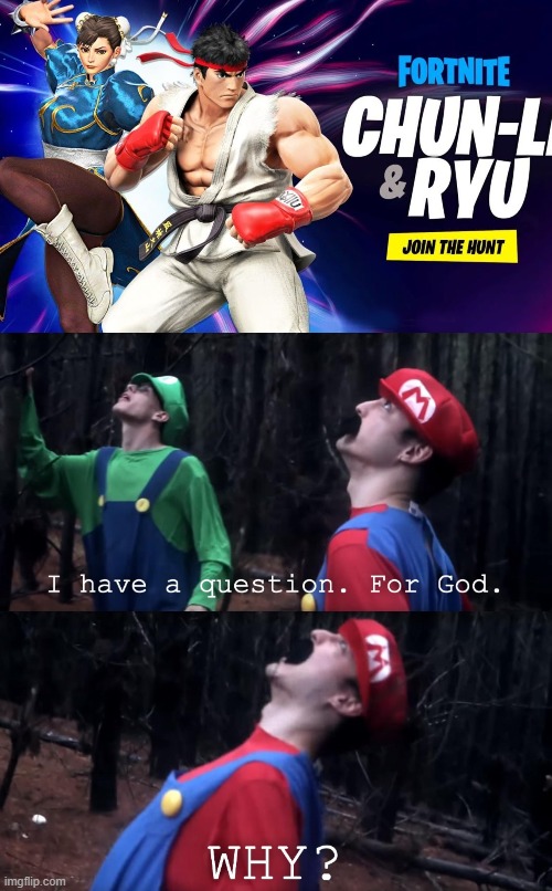 WHY STREET FIGHTER THO | image tagged in i have a question for god | made w/ Imgflip meme maker