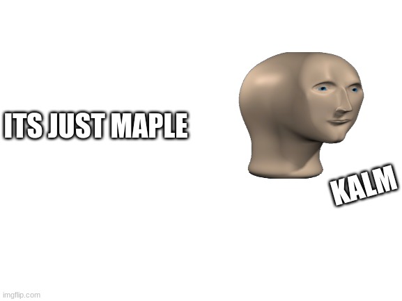 Blank White Template | ITS JUST MAPLE KALM | image tagged in blank white template | made w/ Imgflip meme maker