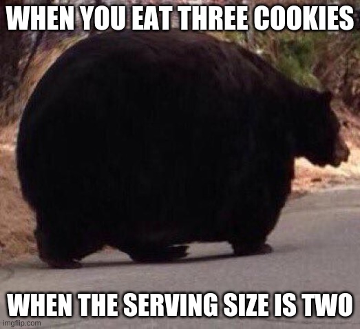 Thats la THICCNESS | WHEN YOU EAT THREE COOKIES; WHEN THE SERVING SIZE IS TWO | image tagged in thicc boi | made w/ Imgflip meme maker