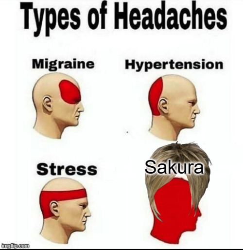 Types of Headaches meme | Sakura | image tagged in types of headaches meme | made w/ Imgflip meme maker
