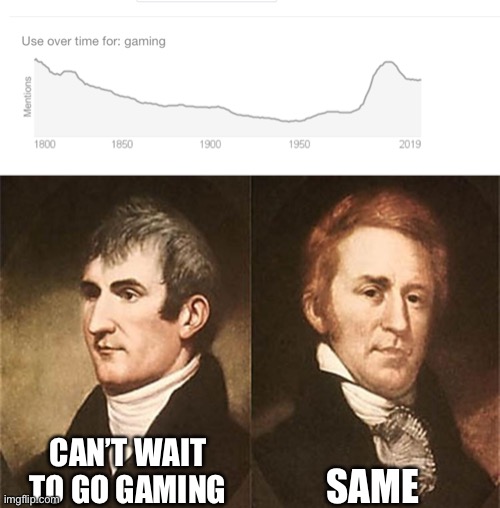 Lewis and Clark were Gamers | CAN’T WAIT TO GO GAMING; SAME | image tagged in lewis,gaming | made w/ Imgflip meme maker
