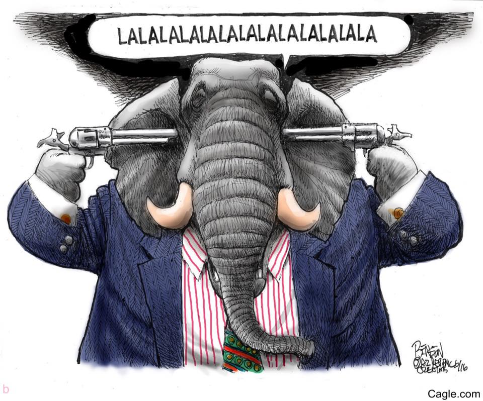 High Quality GOP Republican elephant chooses to be deaf Blank Meme Template