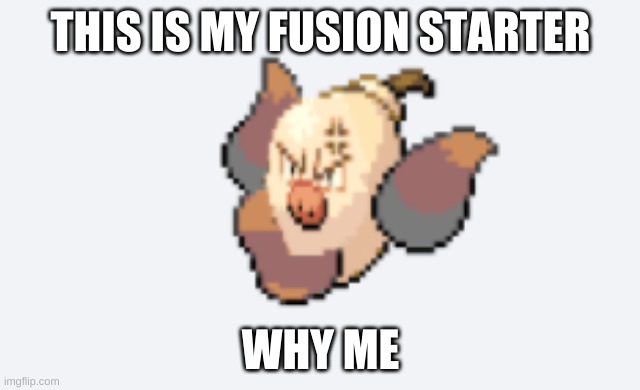 THIS IS MY FUSION STARTER; WHY ME | made w/ Imgflip meme maker