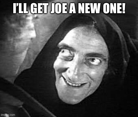 Igor | I’LL GET JOE A NEW ONE! | image tagged in igor | made w/ Imgflip meme maker