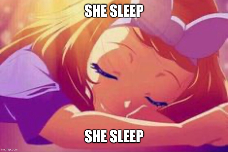 Serena | SHE SLEEP; SHE SLEEP | image tagged in anime,ha ha tags go brr,bottom text | made w/ Imgflip meme maker