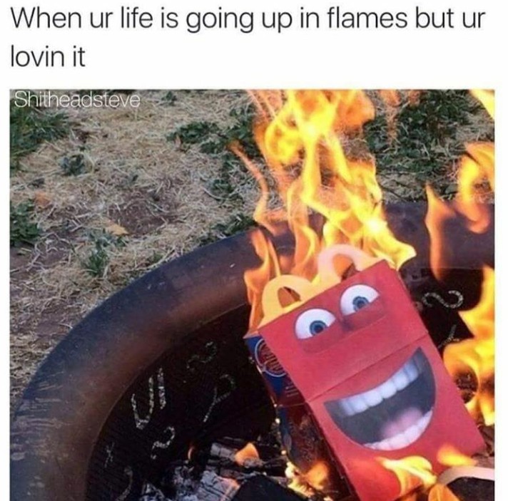 High Quality Happy meal going up in flames Blank Meme Template