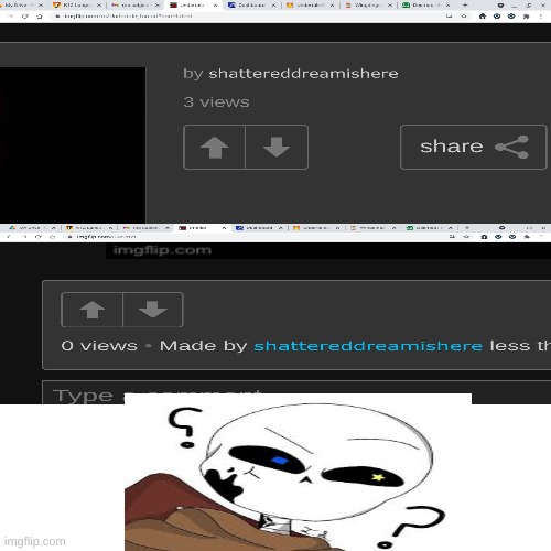 the screen shots are from the same meme BTW | image tagged in memes,blank transparent square | made w/ Imgflip meme maker